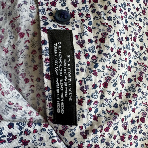 Murano Slim Fit Spred Collar Stretch Floral Mena Dress Shirt - Picture 8 of 10